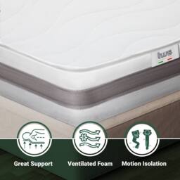 The White Stone Mattress with Antibacterial Waterfoam, 16 cm Height - 75 x 200 cm in White - Size: Small Single - thumbnail 4