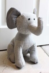 Essentials Elephant Herringbone Novelty Door Stop in Grey - thumbnail 4