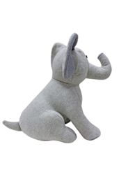 Essentials Elephant Herringbone Novelty Door Stop in Grey - thumbnail 2