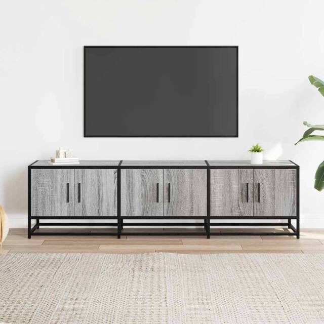 Berkfield Home TV Cabinet Grey Sonoma 150x35x41 cm Engineered Wood & Metal - Size: 150 x 35 x 41 cm - image 1