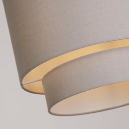 Lighting Collection Grey 2 Tier 30Cm Tc Drum Shade Lamp Shade in Off-White - thumbnail 4