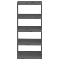 Berkfield Home Beautiful Book Cabinet/Room Divider Grey 60x30x135.5 cm Solid Woo - thumbnail 5