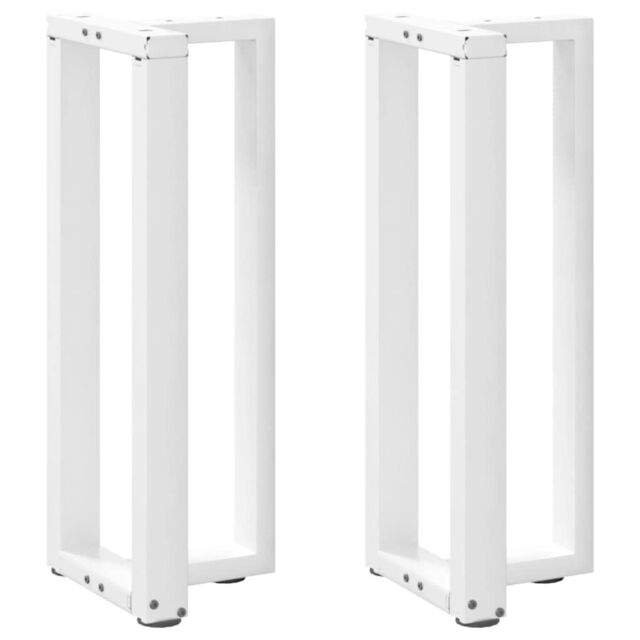 Berkfield Home Console Table Legs T-Shaped¬†2 pcs White 38x25x(72-73) cm Steel - image 1