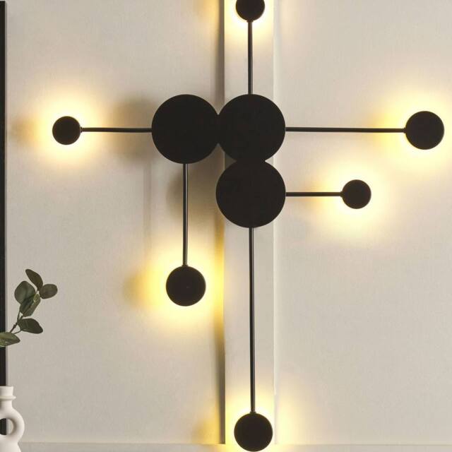 Wyld and Coco Six-Point LED Wall Lamp - Matte Black Powder-Coated Iron - image 1