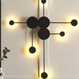 Wyld and Coco Six-Point LED Wall Lamp - Matte Black Powder-Coated Iron