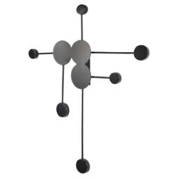 Wyld and Coco Six-Point LED Wall Lamp - Matte Black Powder-Coated Iron - thumbnail 4