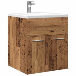 Berkfield Home Bathroom Sink Cabinet Old Wood 41x38.5x46 cm Engineered Wood in Brown - thumbnail 1