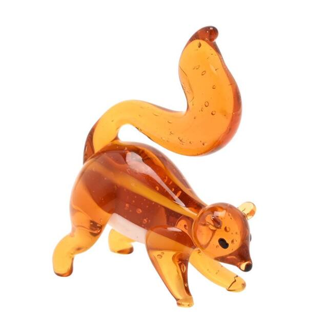 Objets d'Art Miniature Glass Figurine Squirrel in Orange - image 1