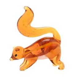 Objets d'Art Miniature Glass Figurine Squirrel in Orange - thumbnail 4