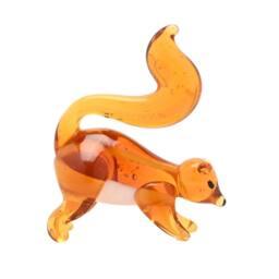 Objets d'Art Miniature Glass Figurine Squirrel in Orange - thumbnail 2