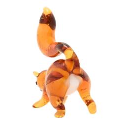 Objets d'Art Miniature Glass Figurine Squirrel in Orange - thumbnail 3