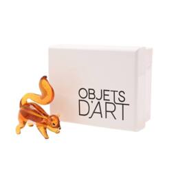 Objets d'Art Miniature Glass Figurine Squirrel in Orange - thumbnail 5