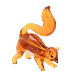 Objets d'Art Miniature Glass Figurine Squirrel in Orange