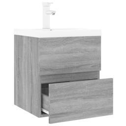 Berkfield Home Sink Cabinet with Built-in Basin Grey Sonoma Engineered Wood - thumbnail 4