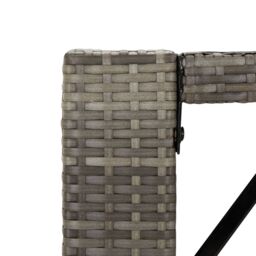 Berkfield Home Bar Table with Glass Top Grey 145x80x110 cm Poly Rattan - Size: 145 x 80 x 110 cm - thumbnail 5