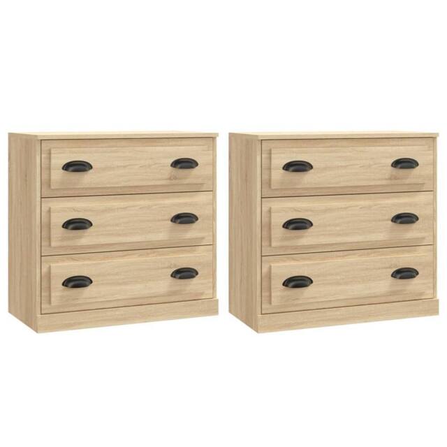 Berkfield Home Sideboards 2 pcs Sonoma Oak Engineered Wood in Light Tan - image 1
