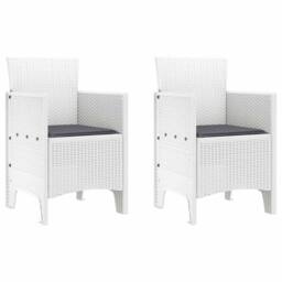 Berkfield Home Garden Chair Set of 2 White, Anthracite Polypropylene, Polyester in White