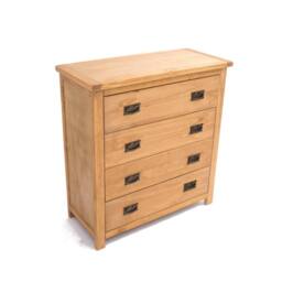 Cabinet Bits Lugo 4 Drawer Chest of Drawers Bras Drop Handle in Light Brown - thumbnail 3