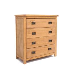 Cabinet Bits Lugo 4 Drawer Chest of Drawers Bras Drop Handle in Light Brown - thumbnail 2