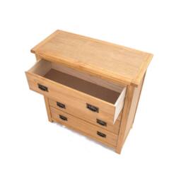Cabinet Bits Lugo 4 Drawer Chest of Drawers Bras Drop Handle in Light Brown - thumbnail 4