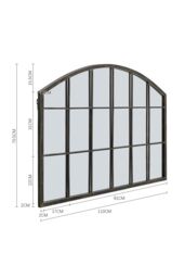 Living and Home Modern Bronze Framed Arched Windowpane Wall Mirror for Decor - thumbnail 7