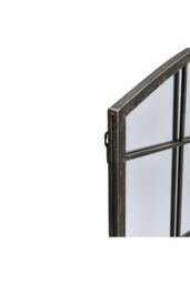 Living and Home Modern Bronze Framed Arched Windowpane Wall Mirror for Decor - thumbnail 5