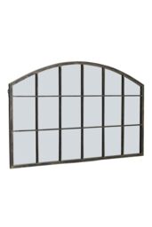 Living and Home Modern Bronze Framed Arched Windowpane Wall Mirror for Decor - thumbnail 4