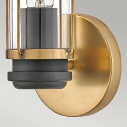 Netlighting Masthead 1 Light Outdoor Wall Light Heritage Brass & Black IP44 - thumbnail 4