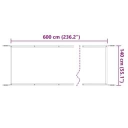 Berkfield Home Vertical Awning Taupe 140x600 cm Oxford Fabric - thumbnail 5
