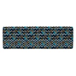 Benjamin Tate Design Embroidery Colorful Simplified Ethnic Skull Blue Pattern Runner Rug in Natural - Size: 67 cm x 230 cm - thumbnail 1