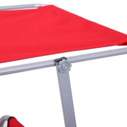 STILVORA Folding Sun Lounger with Adjustable Canopy in Red - thumbnail 8