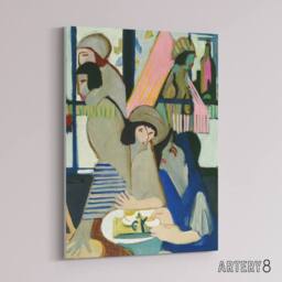 "Artery8 The Cafe Abstract Painting Kirchner Canvas Wall Art Print - Size: W18"" x H24""" - thumbnail 2