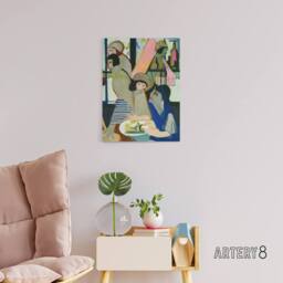 "Artery8 The Cafe Abstract Painting Kirchner Canvas Wall Art Print - Size: W18"" x H24""" - thumbnail 3