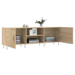 Berkfield Home TV Cabinet Sonoma Oak 150x30x50 cm Engineered Wood in Brown - Size: 150 x 30 x 50 cm - thumbnail 4