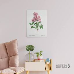 "Artery8 Chinese Lilac Floral Redoute Vintage Canvas Wall Art in White - Size: W18"" x H24""" - thumbnail 3