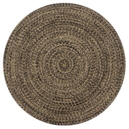 Berkfield Home Handmade Rug Jute Black & Natural 150 cm - Size: 100 cm diameter - thumbnail 2