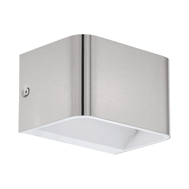 Loops Wall Light Colour Satin Nickel Front Cover Box Structure Bulb LED 6W Included in Metallics - image 1