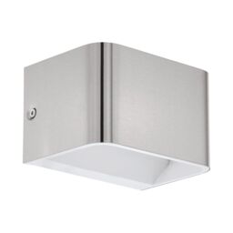 Loops Wall Light Colour Satin Nickel Front Cover Box Structure Bulb LED 6W Included in Metallics