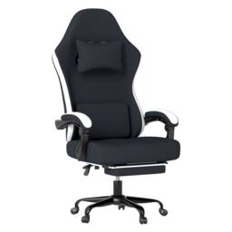 Levede Office Desk Chair Fabric Gaming Recliner Adjustable Height Swivel in Black