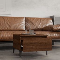 Berkfield Home Side Tables 2 pcs Brown Oak 50x46x35 cm Engineered Wood - Size: 50 x 46 x 35 cm - thumbnail 3