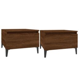 Berkfield Home Side Tables 2 pcs Brown Oak 50x46x35 cm Engineered Wood - Size: 50 x 46 x 35 cm - thumbnail 2