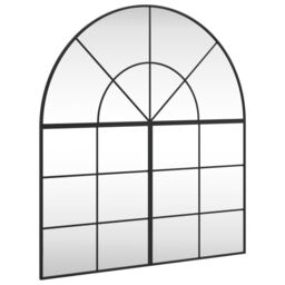 Berkfield Home Wall Mirror Black 100x110 cm Arch Iron - thumbnail 2