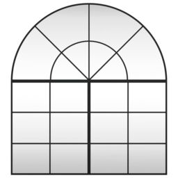 Berkfield Home Wall Mirror Black 100x110 cm Arch Iron - thumbnail 3