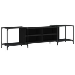 Berkfield Home TV Cabinet Black 203x37x50 cm Engineered Wood - Size: 203 x 37 x 50 cm - thumbnail 2
