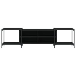 Berkfield Home TV Cabinet Black 203x37x50 cm Engineered Wood - Size: 203 x 37 x 50 cm - thumbnail 4