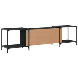 Berkfield Home TV Cabinet Black 203x37x50 cm Engineered Wood - Size: 203 x 37 x 50 cm - thumbnail 6