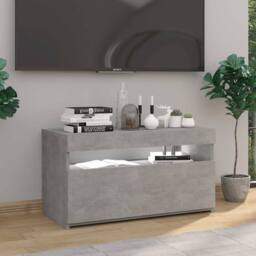Berkfield Home TV Cabinet with LED Lights Concrete Grey 75x35x40 cm - Size: 75 x 35 x 40 cm - thumbnail 3