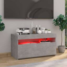 Berkfield Home TV Cabinet with LED Lights Concrete Grey 75x35x40 cm - Size: 75 x 35 x 40 cm - thumbnail 5