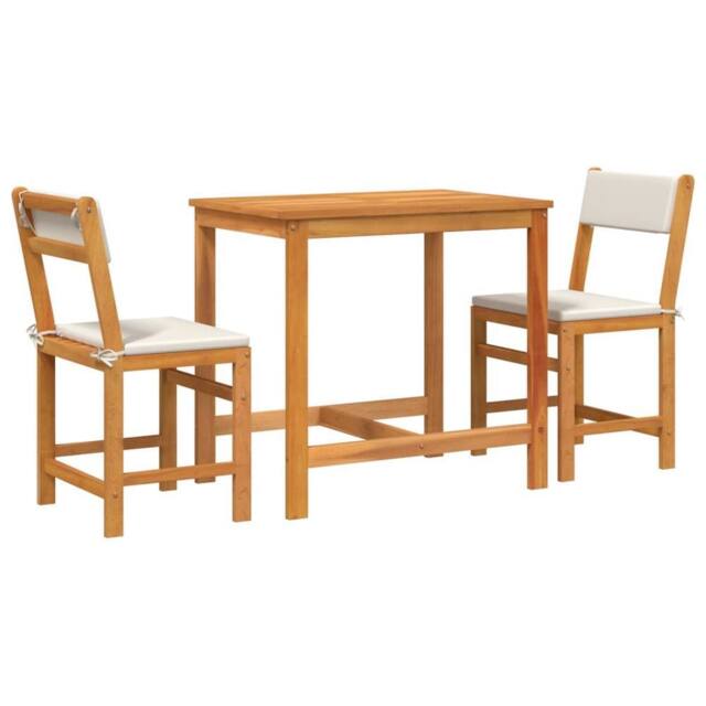 Berkfield Home 3 Piece Balcony Set with Cushions Solid Wood Acacia in Brown - image 1