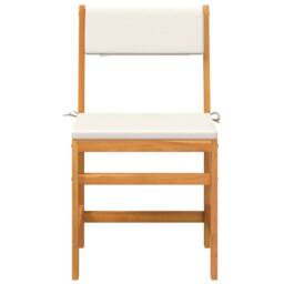 Berkfield Home 3 Piece Balcony Set with Cushions Solid Wood Acacia in Brown - thumbnail 4
